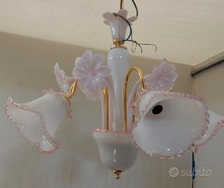 Lampadario in vetro a 5 luci