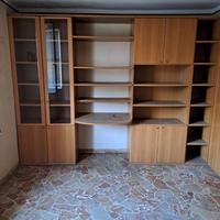 Libreria armadio in legno con ante