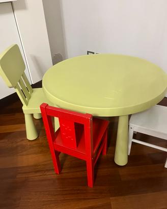 Tavolo bambini mammut ikea e 3 sedie