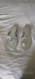 sandali infradito colore argento con pietre n39