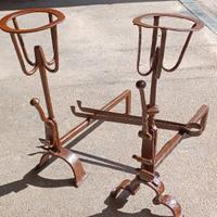 Alari antichi + molle + trepiede sostegno paiolo