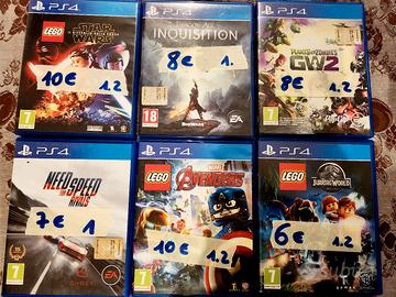 giochi ps 3 e ps 4,  8 euro l uno