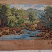 Arazzo vintage da ricamo punto croce 