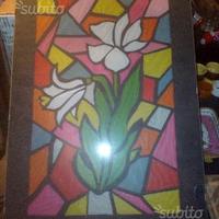 Quadro "Fiori" collage carta velina patchwork