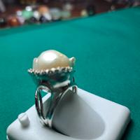 anello argento con perla  naturale
