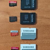Schede Micro SD 256GB + 128GB + 64GB Sandisk 