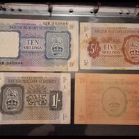 Lotto 4 banconote occupazione inglese in Italia