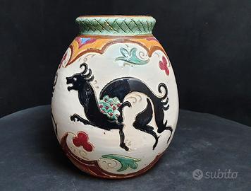Vaso anni '50  C.A.C.F. Faenza - dipinto a mano
