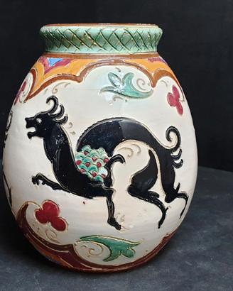 Vaso anni '50  C.A.C.F. Faenza - dipinto a mano