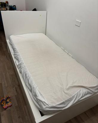 Letto singolo ikea con doppia cassettiera materass