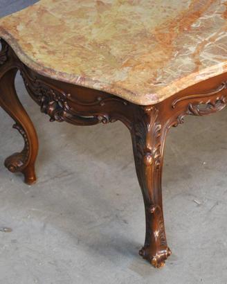 Tavolino salotto barocco con piano in marmo