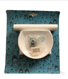 Set accessori bagno in legno bianchi