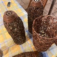 Quattro Portalampada / lampadario in Rattan