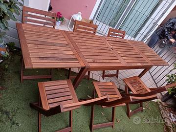 Tavolo da giardino con sei sedie Applaro Ikea 