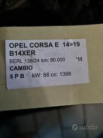 Cambio OPEL CORSA E 1398cc benzina del 2018