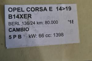 Cambio OPEL CORSA E 1398cc benzina del 2018