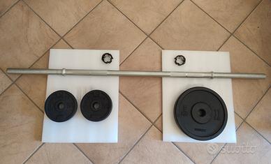 Bilanciere bodybuilding con dischi in ghisa