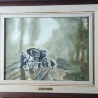 quadro di Russian Niso - "nebbia" con targhetta su