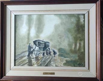 quadro di Russian Niso - "nebbia" con targhetta su