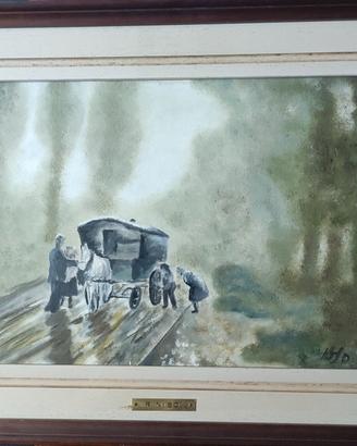quadro di Russian Niso - "nebbia" con targhetta su