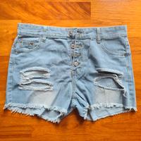 Shorts jeans donna strappati vita bassa nuovi L