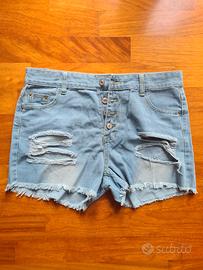 Shorts jeans donna strappati vita bassa nuovi L