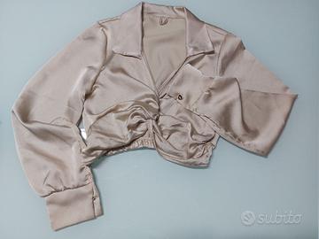 camicia corta effetto raso