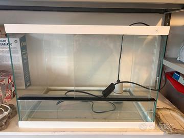 Terrario in vetro 50x33x36 completo di lampade