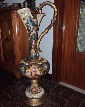 anfora di ceramica fatta e dipinta a mano 85x30