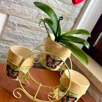 3 vasi per fiori con supporto