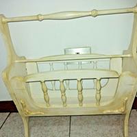 PORTA RIVISTE SHABBY CHIC AVORIO E ORO
