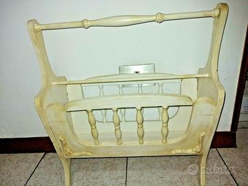 PORTA RIVISTE SHABBY CHIC AVORIO E ORO