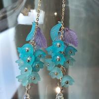 Orecchini campanelle argento e acrilico.