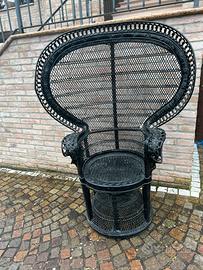 Poltrona vintage in rattan/vimini