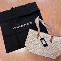 Roccobarocco borsa bag in pelle white monogram