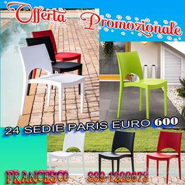 Sedie Modello Paris e Venice Impilabili Esterno