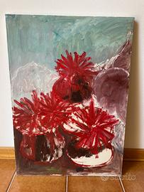 Quadro con fiori rossi 50x70 cm