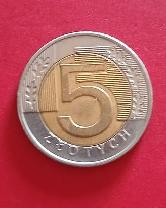 Moneta 5 Zloty, Polonia 2009, nuova.