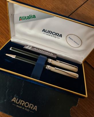 Aurora penna biro + stilografica argento