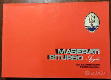 Maserati biturbo Spyder,uso manutenzione
