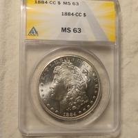 Dollaro d'argento Morgan 1883-CC certificato MS