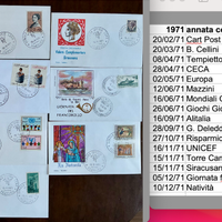 Buste FDC 1971 annata compl +3 serie MNH ciascuna