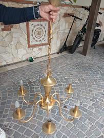 lampadario in ottone 