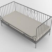 letto singolo in ferro battuto nero Meldal Ikea