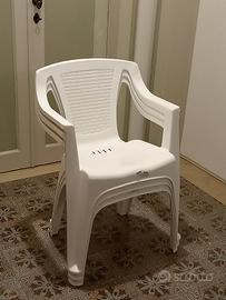 3 sedie plastica da giardino 