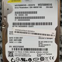 Hd western digital 250Gb Sata 5400rpm