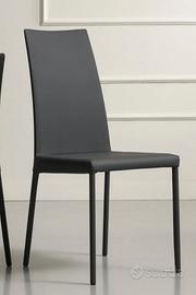 Sedie Vicky ecopelle grigio antracite