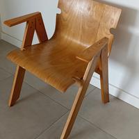 sedia poltrona vintage anni 80 legno 