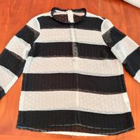 camicia da donna XS bianca e nera con zip