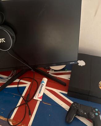 Ps4+ monitor con cuffie da gaming